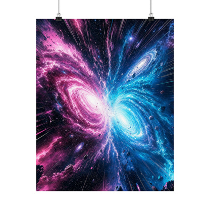 Cosmic Battle Between Galaxies - Anime Manga Art Print (Matte Poster) - Moikas