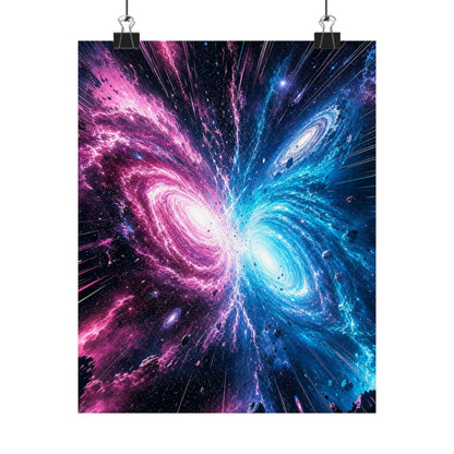 Cosmic Battle Between Galaxies - Anime Manga Art Print (Matte Poster) - Moikas