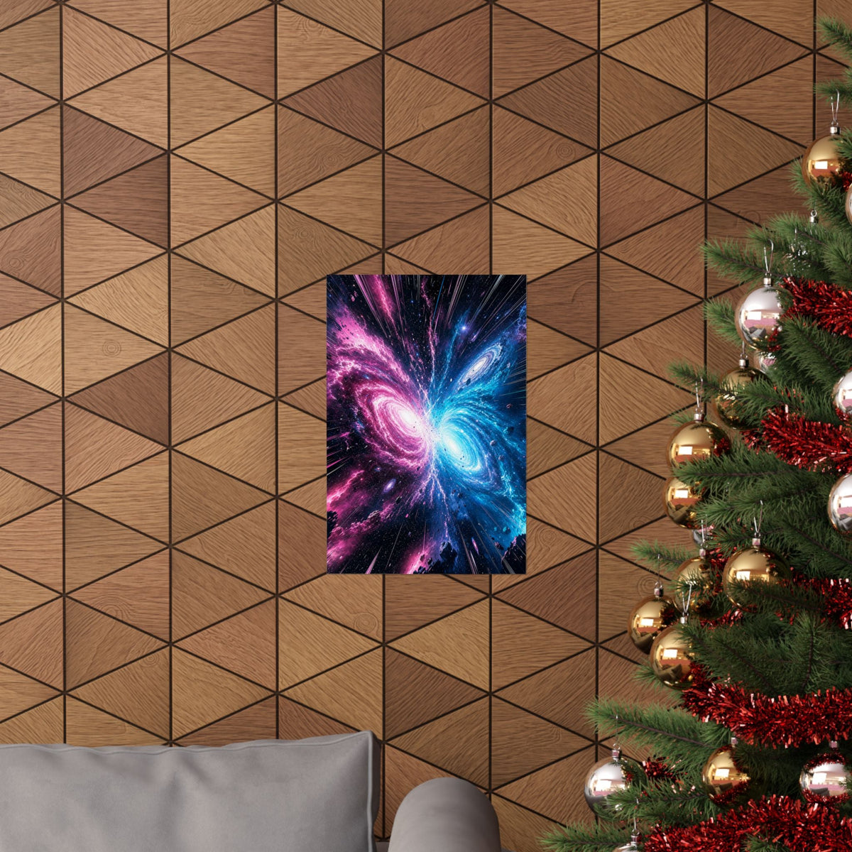 Cosmic Battle Between Galaxies - Anime Manga Art Print (Matte Poster) - Moikas