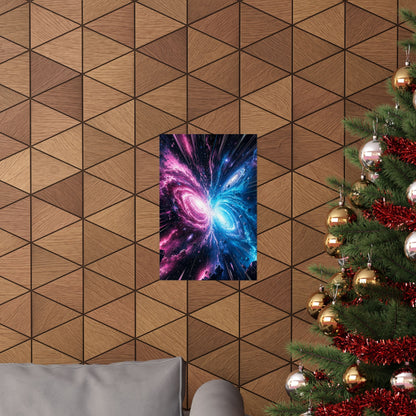 Cosmic Battle Between Galaxies - Anime Manga Art Print (Matte Poster) - Moikas