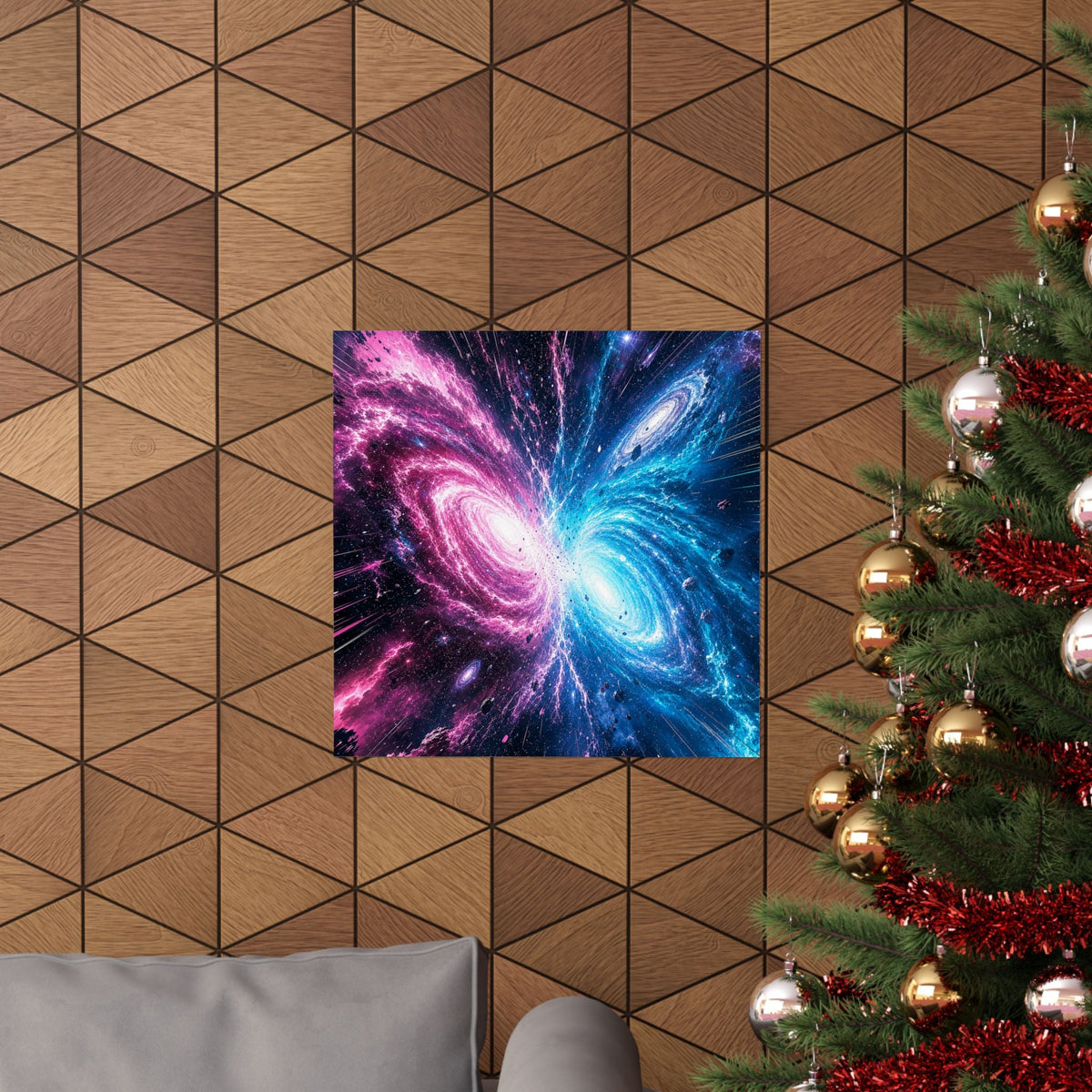 Cosmic Battle Between Galaxies - Anime Manga Art Print (Matte Poster) - Moikas