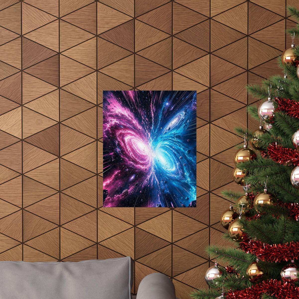 Cosmic Battle Between Galaxies - Anime Manga Art Print (Matte Poster) - Moikas