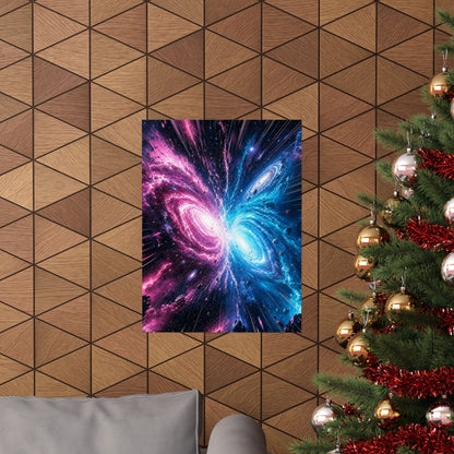 Cosmic Battle Between Galaxies - Anime Manga Art Print (Matte Poster) - Moikas