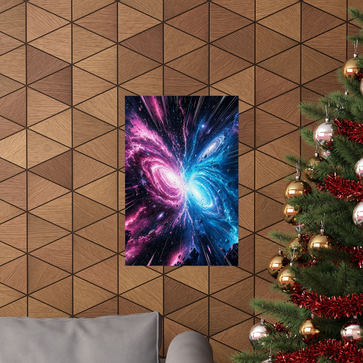 Cosmic Battle Between Galaxies - Anime Manga Art Print (Matte Poster) - Moikas