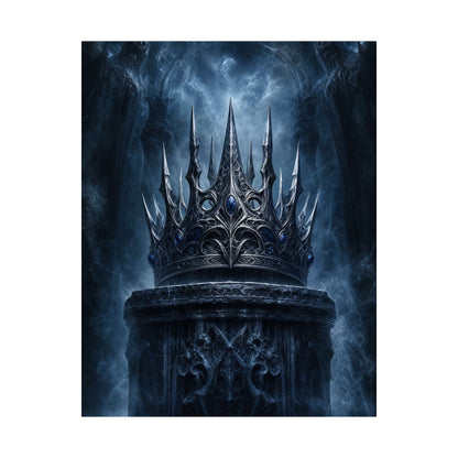 Cursed Crown On Pedestal - Dark Fantasy Art Print (Matte Poster) - Moikas