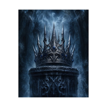 Cursed Crown On Pedestal - Dark Fantasy Art Print (Matte Poster) - Moikas