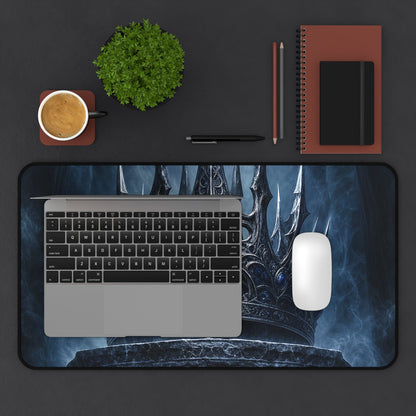 Cursed Crown On Pedestal - Dark Fantasy Gaming Desk Mat - Moikas