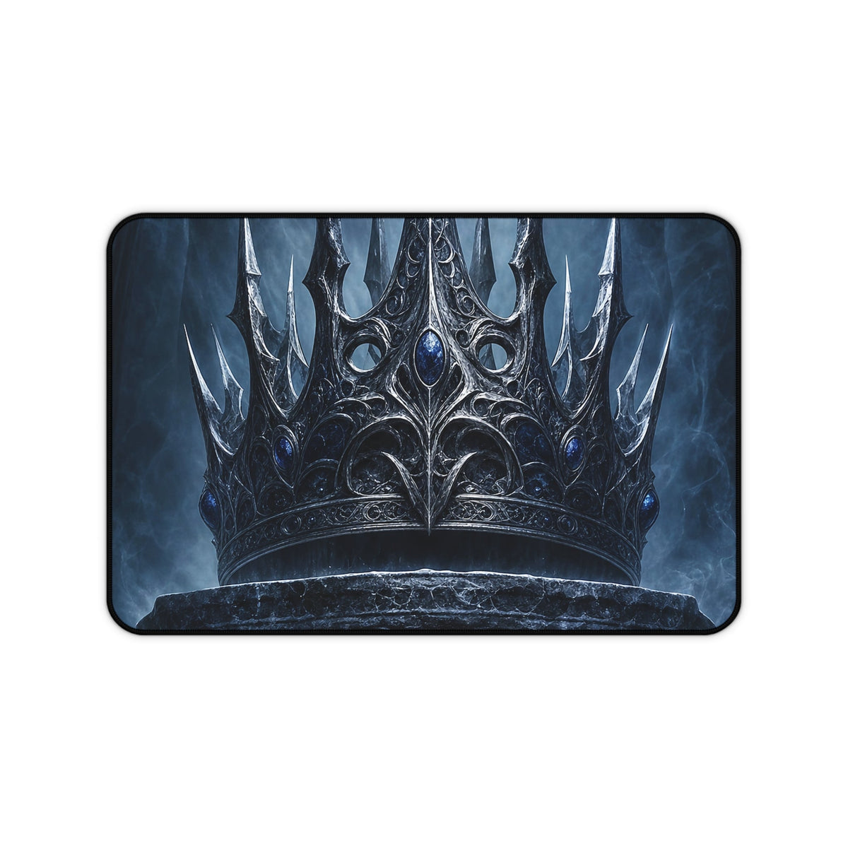 Cursed Crown On Pedestal - Dark Fantasy Gaming Desk Mat - Moikas