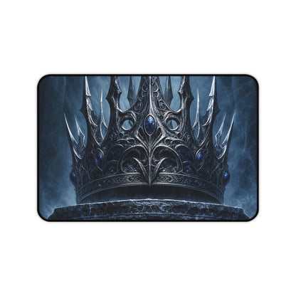 Cursed Crown On Pedestal - Dark Fantasy Gaming Desk Mat - Moikas