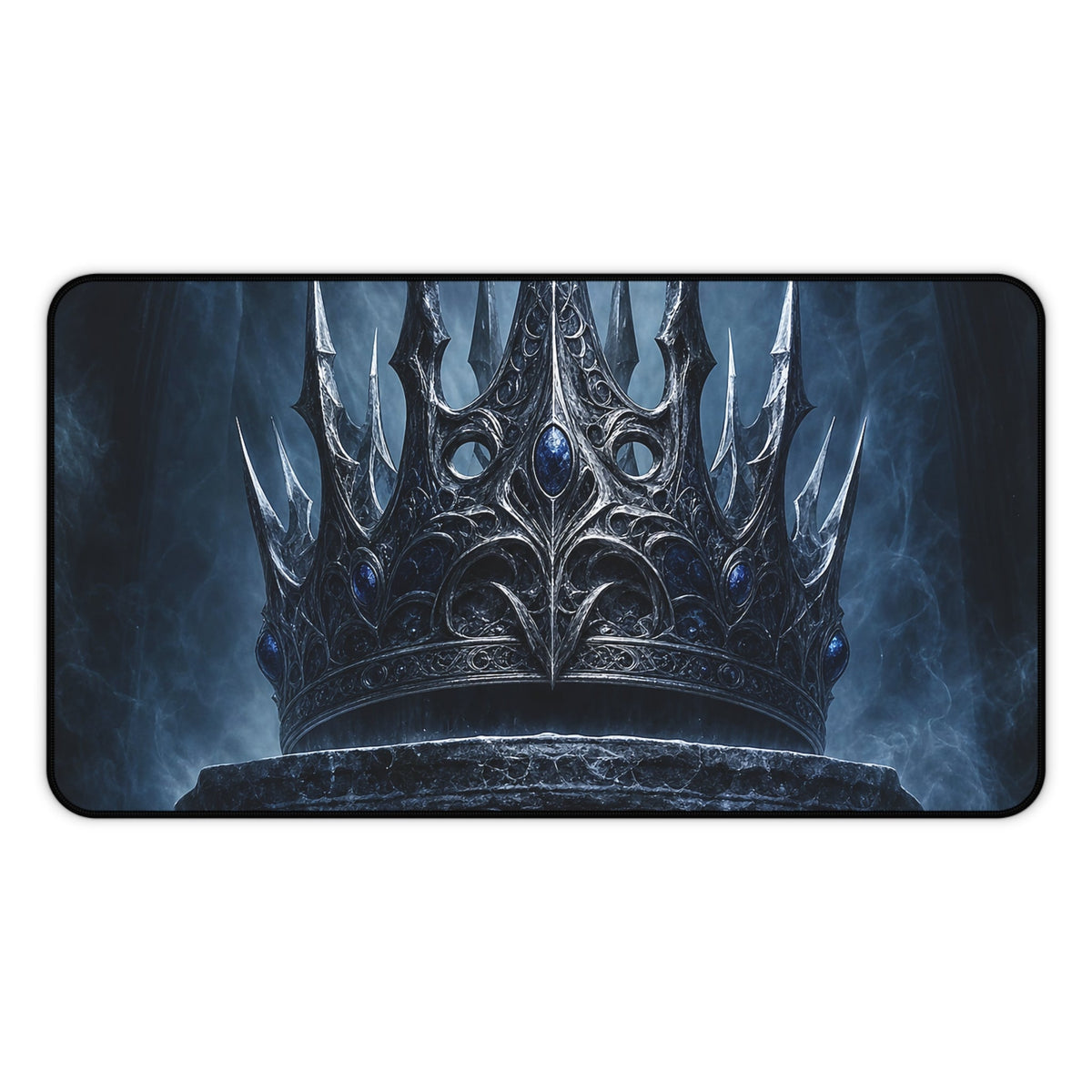 Cursed Crown On Pedestal - Dark Fantasy Gaming Desk Mat - Moikas