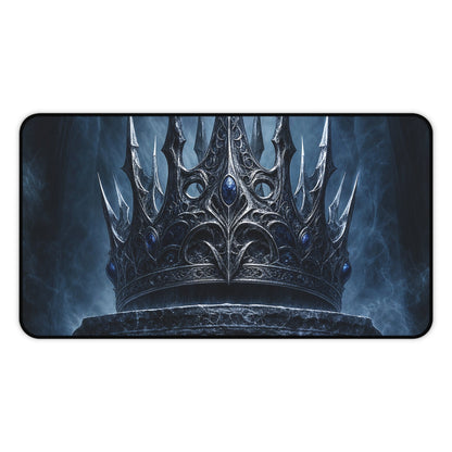 Cursed Crown On Pedestal - Dark Fantasy Gaming Desk Mat - Moikas