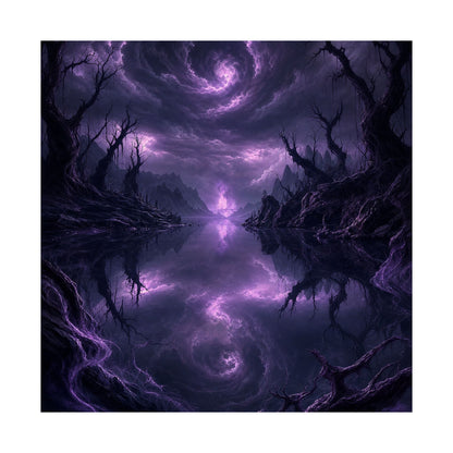 Cursed Mirror Lake - Dark Fantasy Art Print (Matte Poster) - Moikas