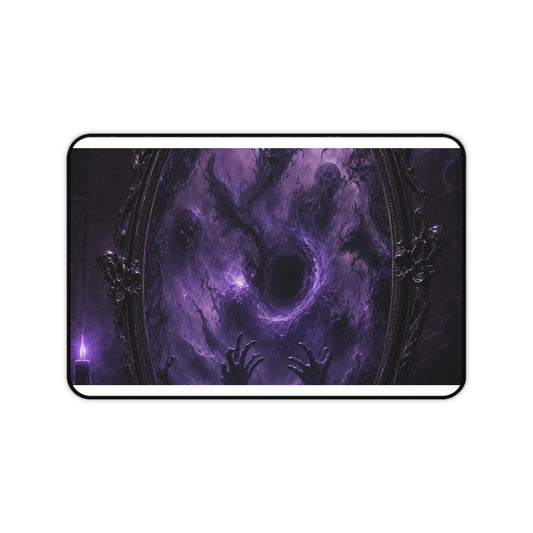 Cursed Mirror Reflecting Horrors - Dark Fantasy Gaming Desk Mat - Moikas