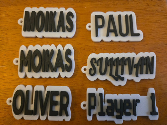 Custom Name Keychain - Personalized 3D Printed Bag Tag - Double Layer Text Keyring - Custom Colors & Fonts - Backpack Tag for Kids & Adults - Moikas