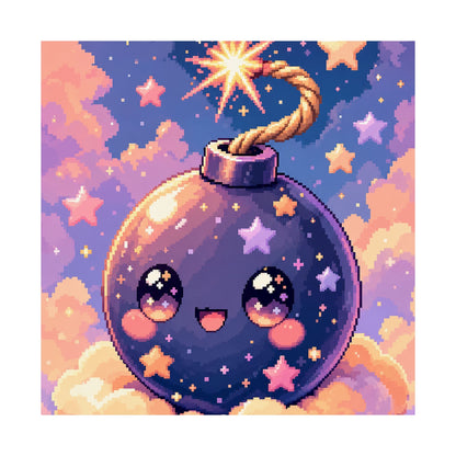 Cute Bomb Character With Fuse - Kawaii Gaming Art Print (Matte Poster) - Moikas