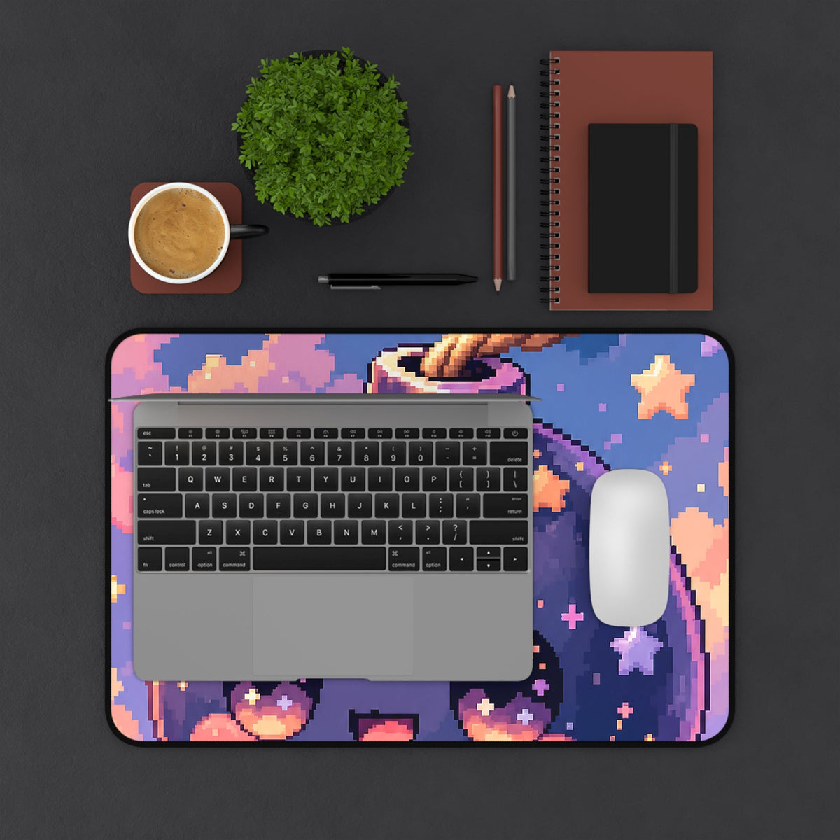 Cute Bomb Character With Fuse - Kawaii Gaming Gaming Desk Mat - Moikas