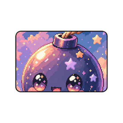 Cute Bomb Character With Fuse - Kawaii Gaming Gaming Desk Mat - Moikas
