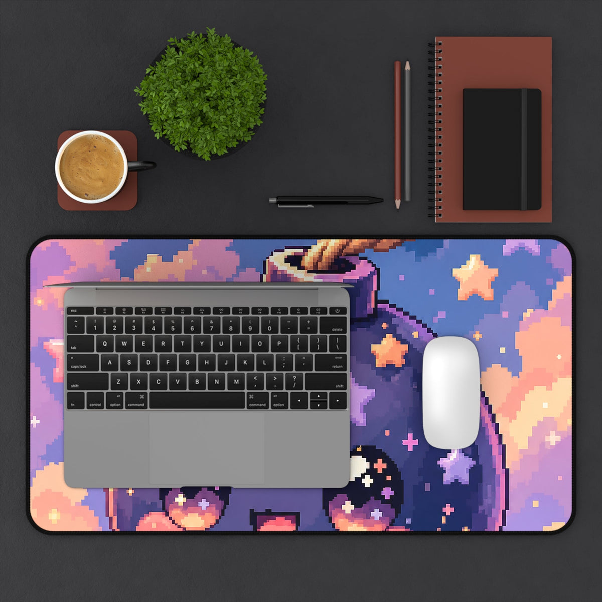 Cute Bomb Character With Fuse - Kawaii Gaming Gaming Desk Mat - Moikas