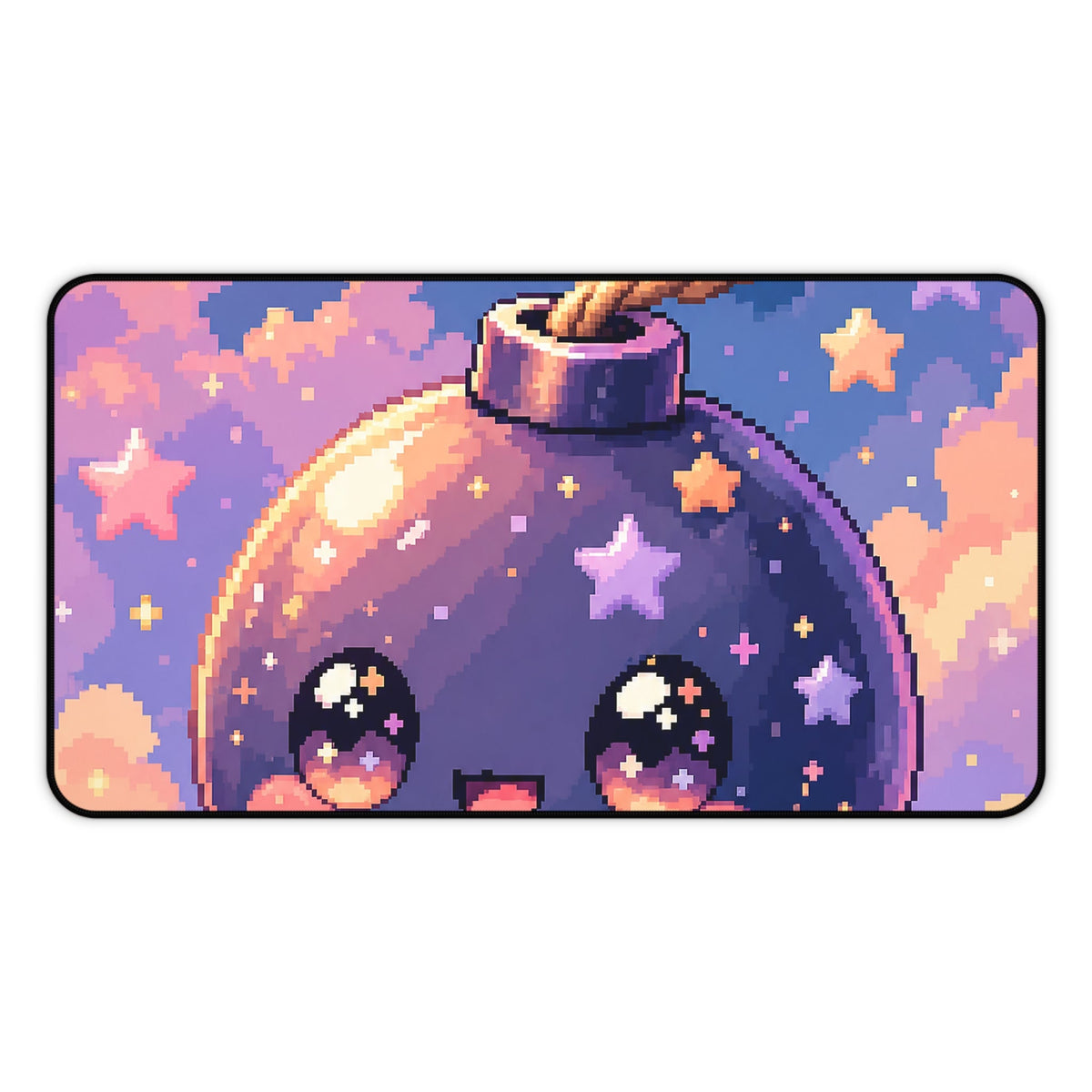 Cute Bomb Character With Fuse - Kawaii Gaming Gaming Desk Mat - Moikas