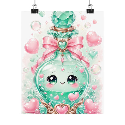 Cute Potion Bottle With Face - Kawaii Gaming Art Print (Matte Poster) - Moikas