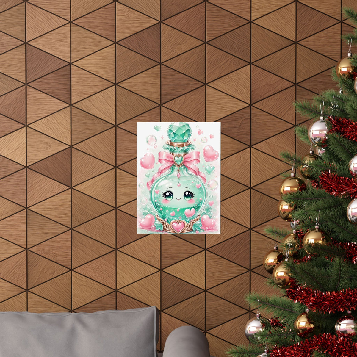 Cute Potion Bottle With Face - Kawaii Gaming Art Print (Matte Poster) - Moikas