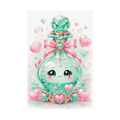 Cute Potion Bottle With Face - Kawaii Gaming Art Print (Matte Poster) - Moikas