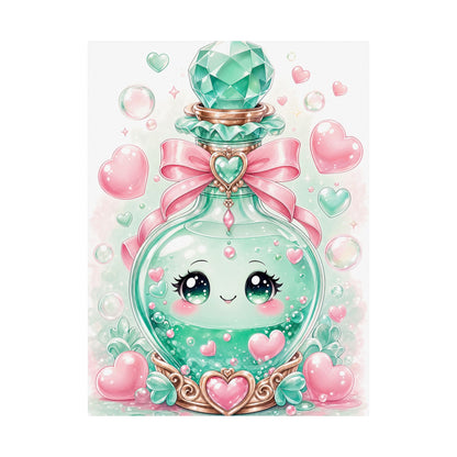 Cute Potion Bottle With Face - Kawaii Gaming Art Print (Matte Poster) - Moikas