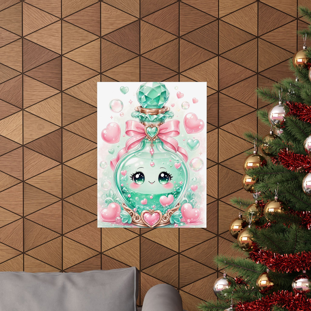 Cute Potion Bottle With Face - Kawaii Gaming Art Print (Matte Poster) - Moikas
