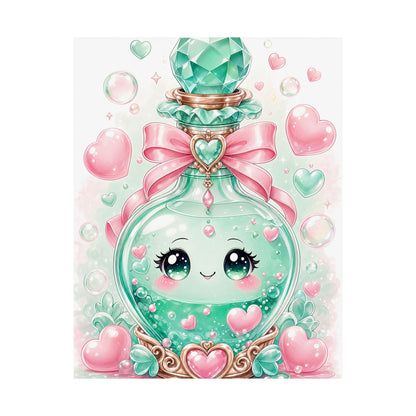 Cute Potion Bottle With Face - Kawaii Gaming Art Print (Matte Poster) - Moikas