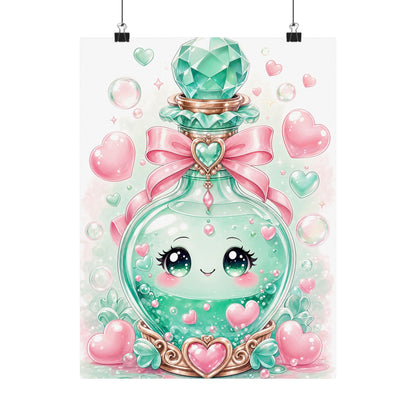 Cute Potion Bottle With Face - Kawaii Gaming Art Print (Matte Poster) - Moikas