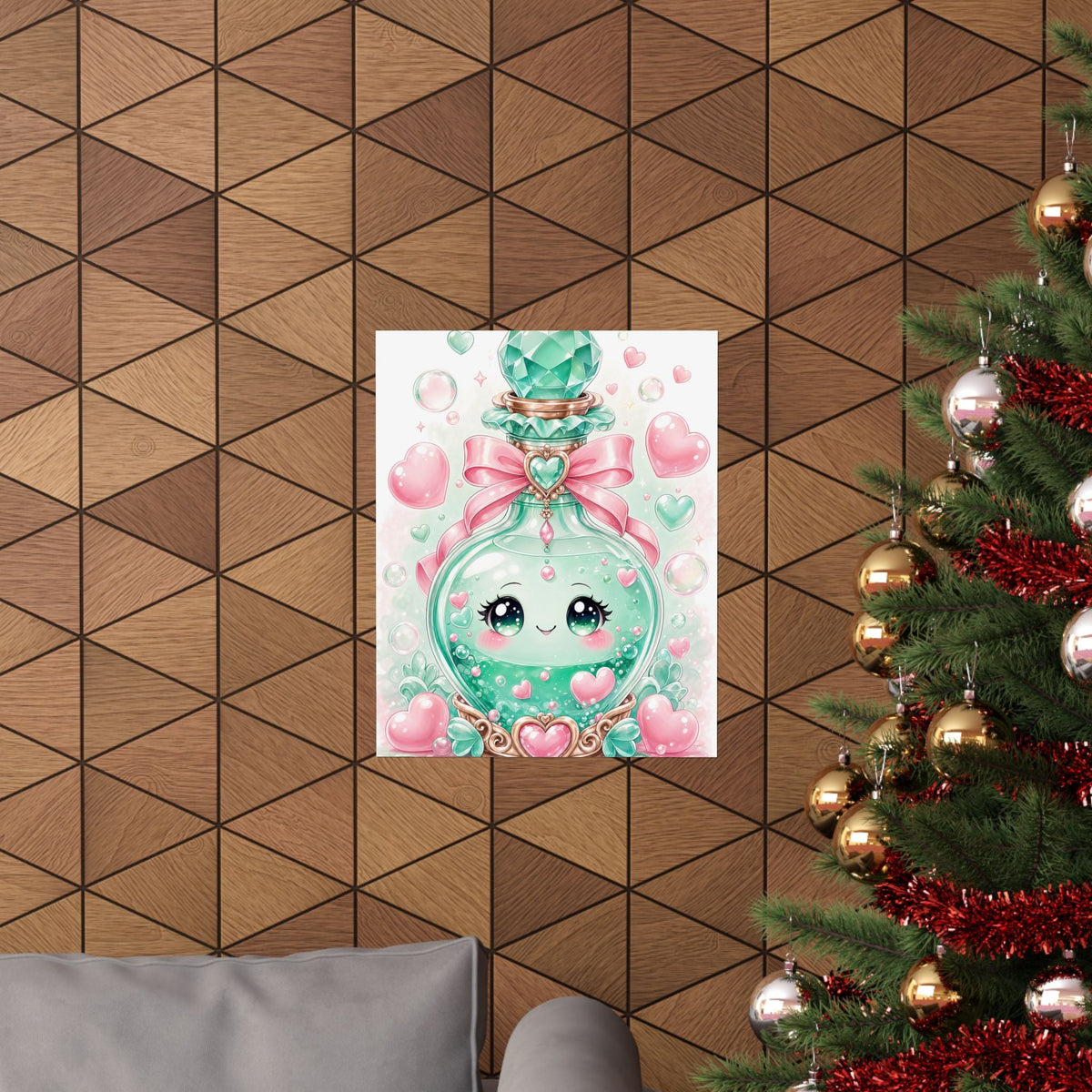 Cute Potion Bottle With Face - Kawaii Gaming Art Print (Matte Poster) - Moikas