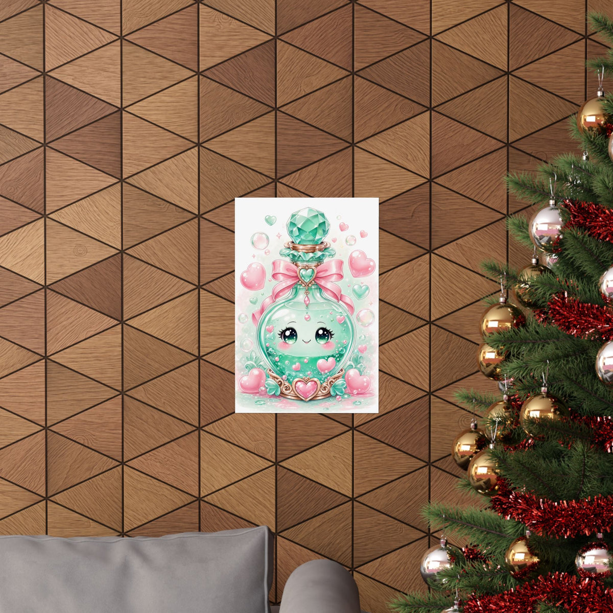 Cute Potion Bottle With Face - Kawaii Gaming Art Print (Matte Poster) - Moikas