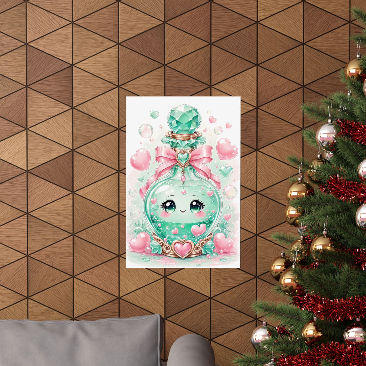 Cute Potion Bottle With Face - Kawaii Gaming Art Print (Matte Poster) - Moikas