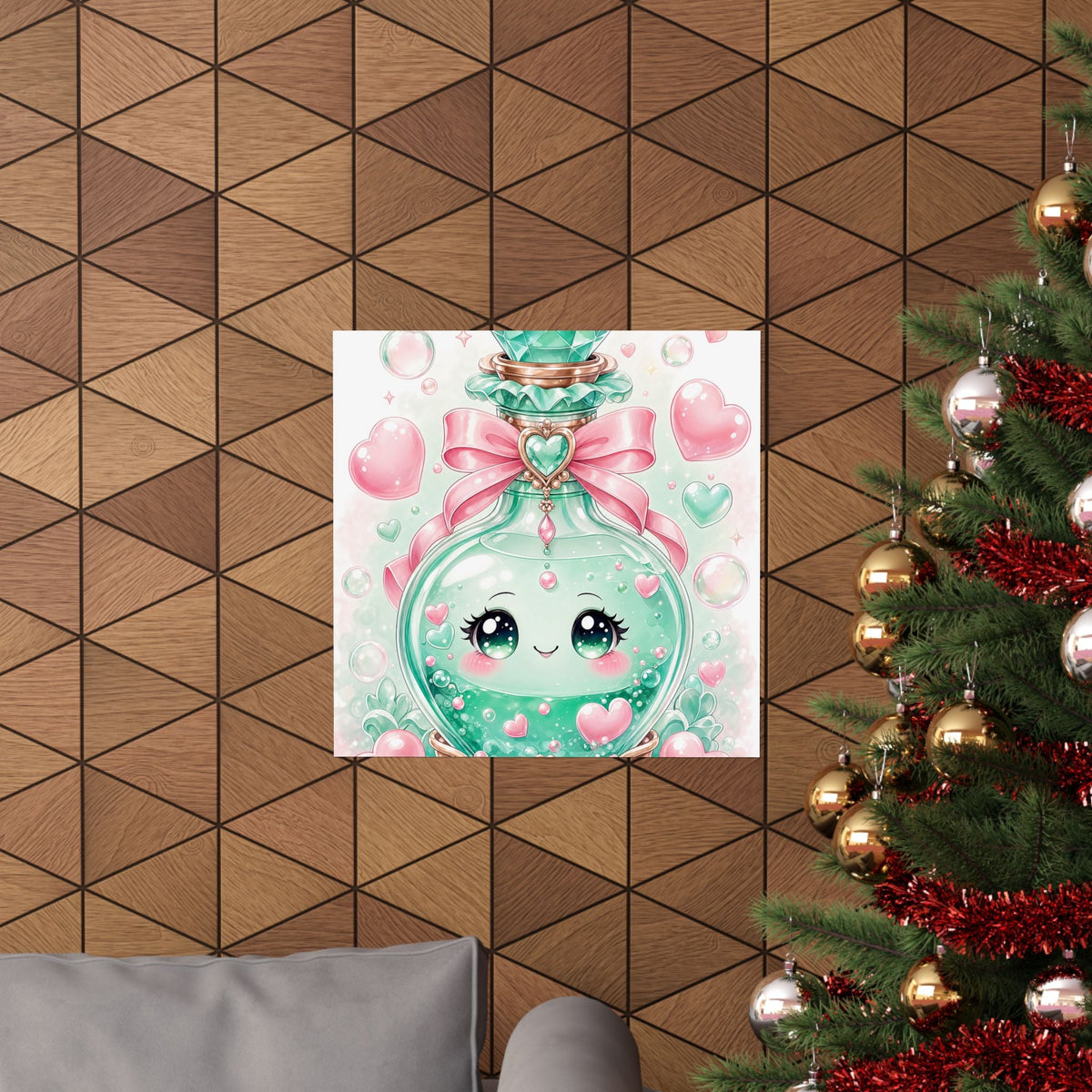 Cute Potion Bottle With Face - Kawaii Gaming Art Print (Matte Poster) - Moikas