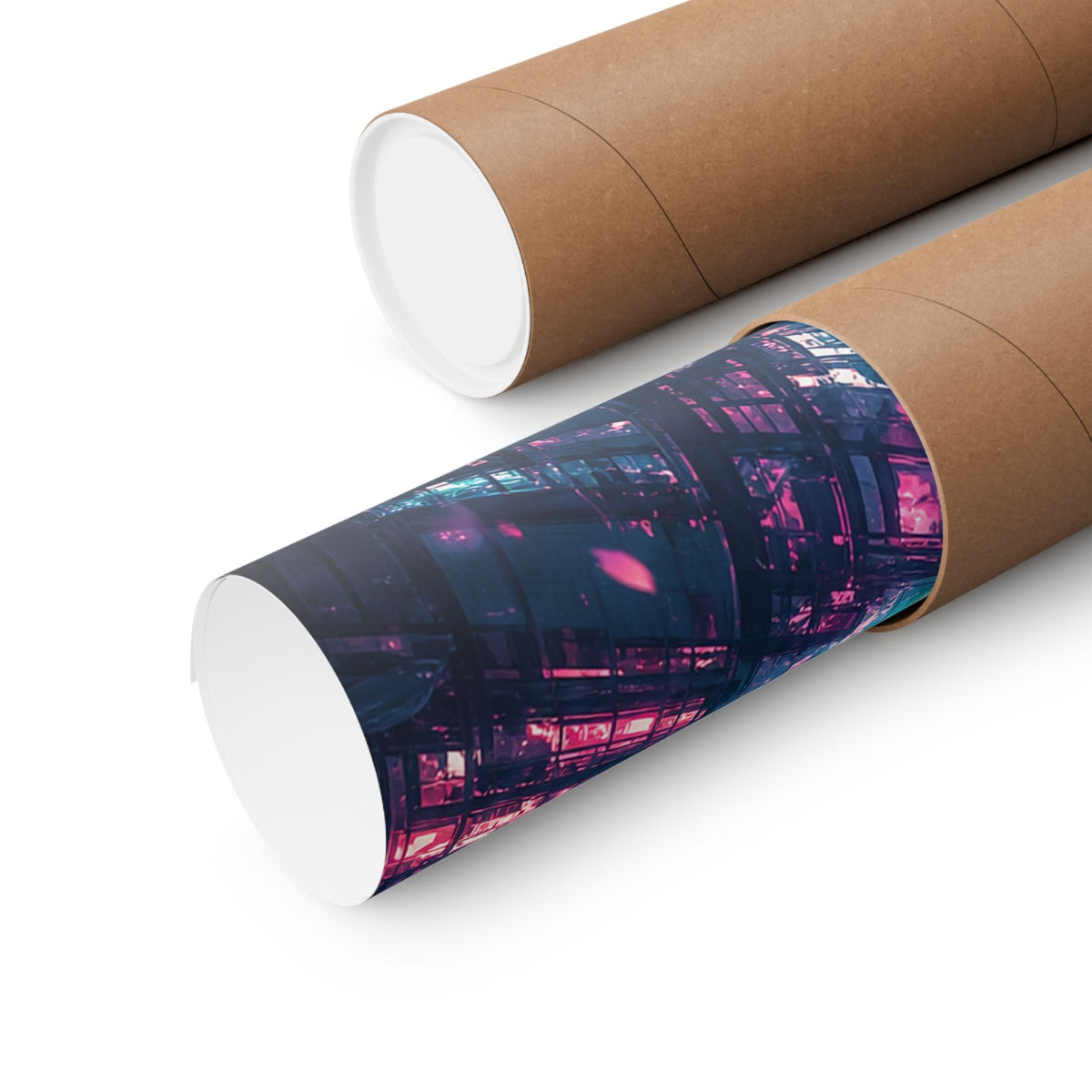 Cyberpunk City Street At Night - Anime Manga Art Print (Matte Poster) - Moikas