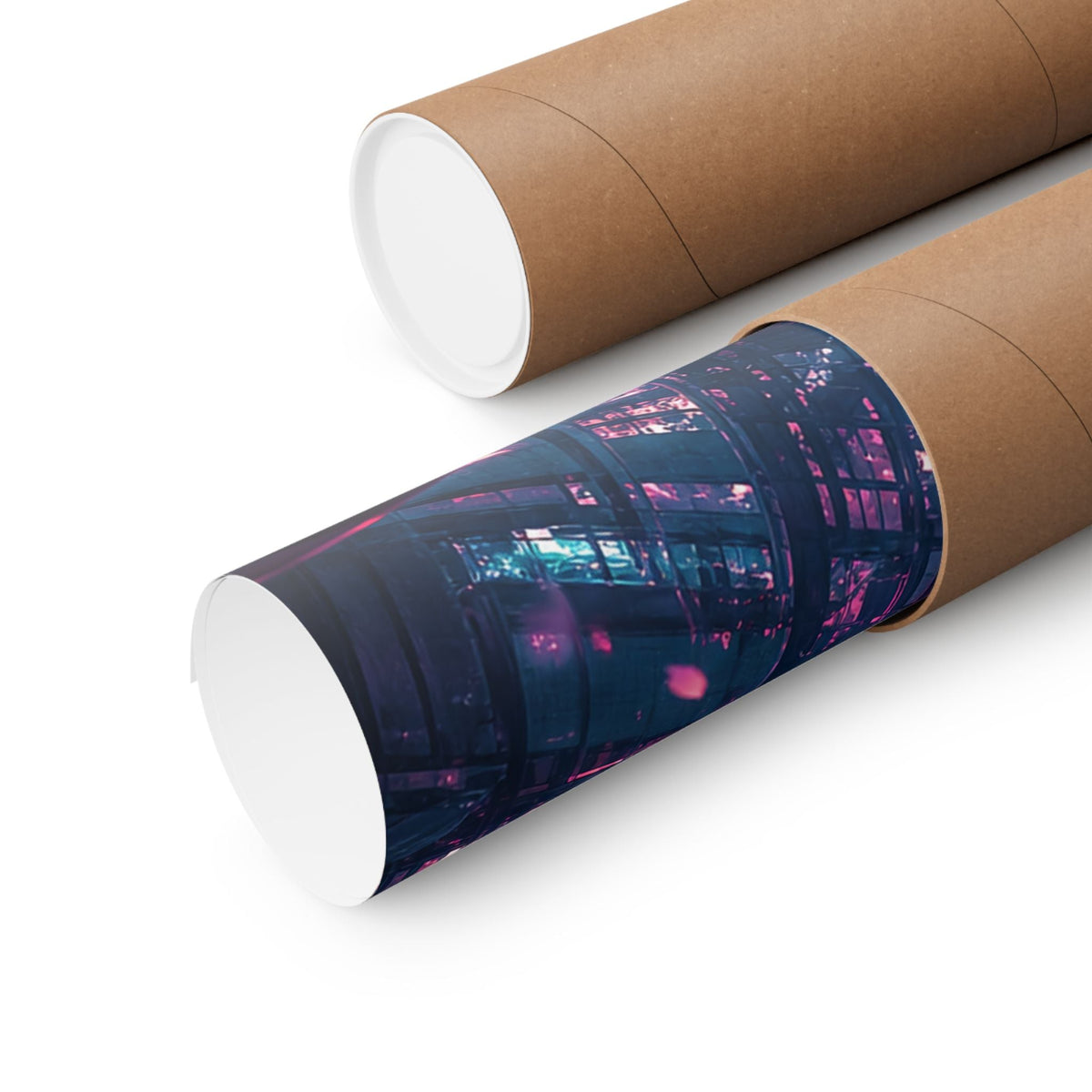 Cyberpunk City Street At Night - Anime Manga Art Print (Matte Poster) - Moikas