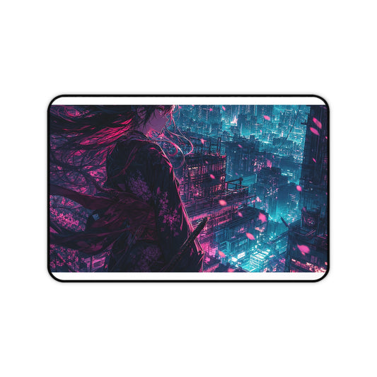 Cyberpunk City Street At Night - Anime Manga Gaming Desk Mat - Moikas
