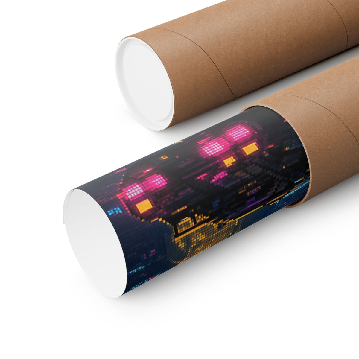 Cyberpunk City With Holographic Ads - Gaming Culture Art Print (Matte Poster) - Moikas