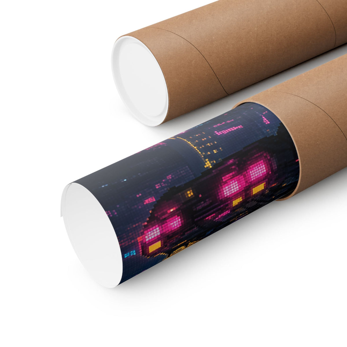 Cyberpunk City With Holographic Ads - Gaming Culture Art Print (Matte Poster) - Moikas