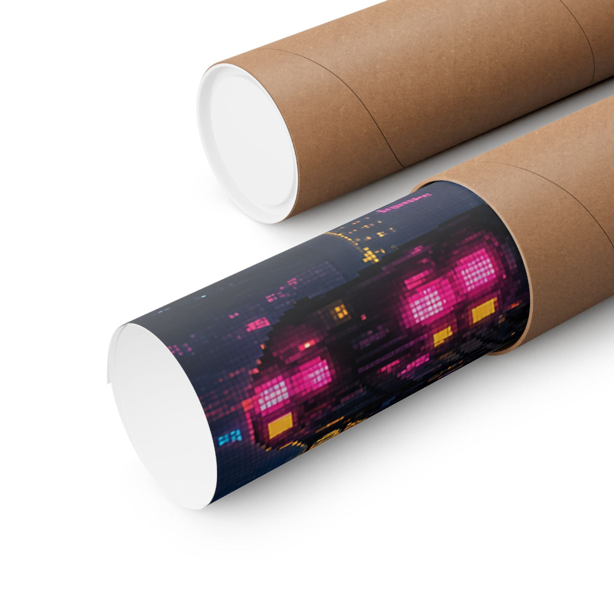 Cyberpunk City With Holographic Ads - Gaming Culture Art Print (Matte Poster) - Moikas