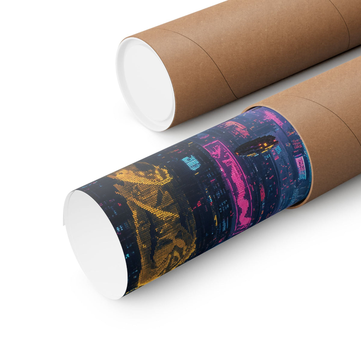 Cyberpunk City With Holographic Ads - Gaming Culture Art Print (Matte Poster) - Moikas