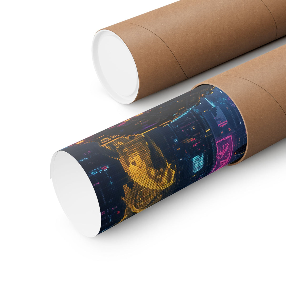 Cyberpunk City With Holographic Ads - Gaming Culture Art Print (Matte Poster) - Moikas
