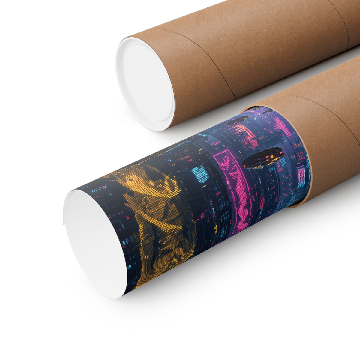 Cyberpunk City With Holographic Ads - Gaming Culture Art Print (Matte Poster) - Moikas