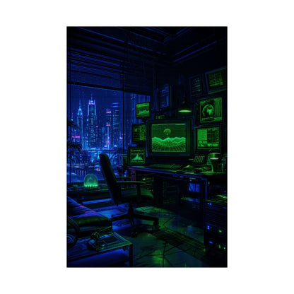 Cyberpunk Hacker Den - Gaming Culture Art Print (Matte Poster) - Moikas