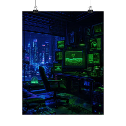 Cyberpunk Hacker Den - Gaming Culture Art Print (Matte Poster) - Moikas