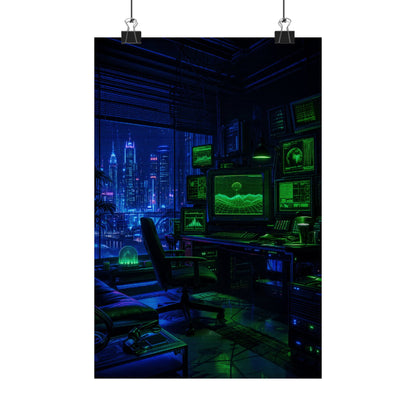 Cyberpunk Hacker Den - Gaming Culture Art Print (Matte Poster) - Moikas