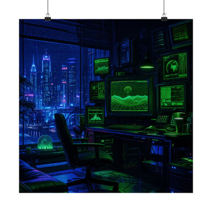 Cyberpunk Hacker Den - Gaming Culture Art Print (Matte Poster) - Moikas
