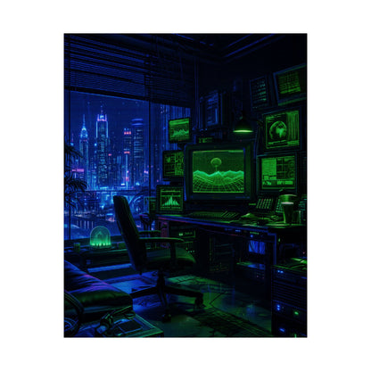 Cyberpunk Hacker Den - Gaming Culture Art Print (Matte Poster) - Moikas