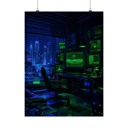 Cyberpunk Hacker Den - Gaming Culture Art Print (Matte Poster) - Moikas