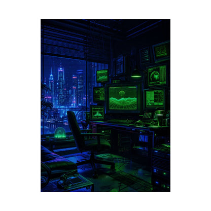Cyberpunk Hacker Den - Gaming Culture Art Print (Matte Poster) - Moikas